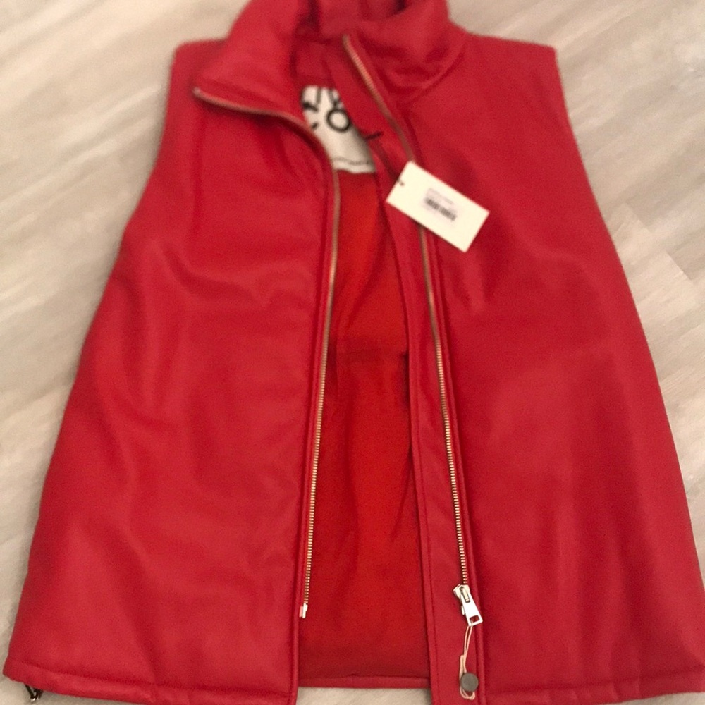 Liviana Conti faux leather red vest